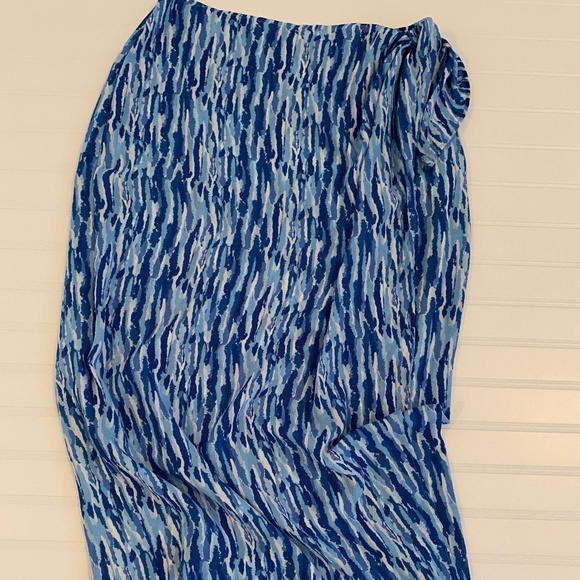 PATRICIA JONES OCEAN BLUE LONG SARONG STYLE SKIRT - Picture 1 of 3